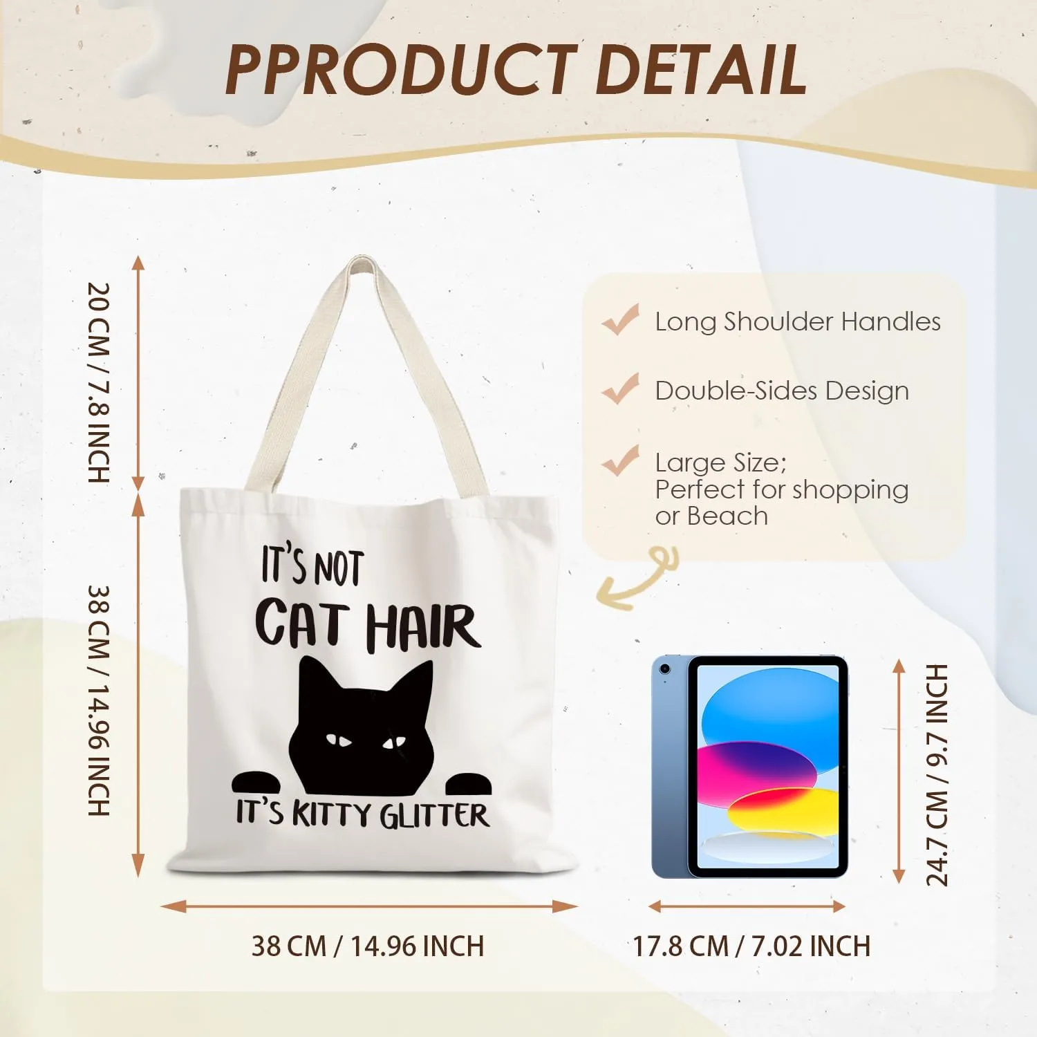 Canvas Tote Bag Aesthetic,Zoon Cow Dog Cat Tote Bag,Gifts for Women Canvas Tote Bags