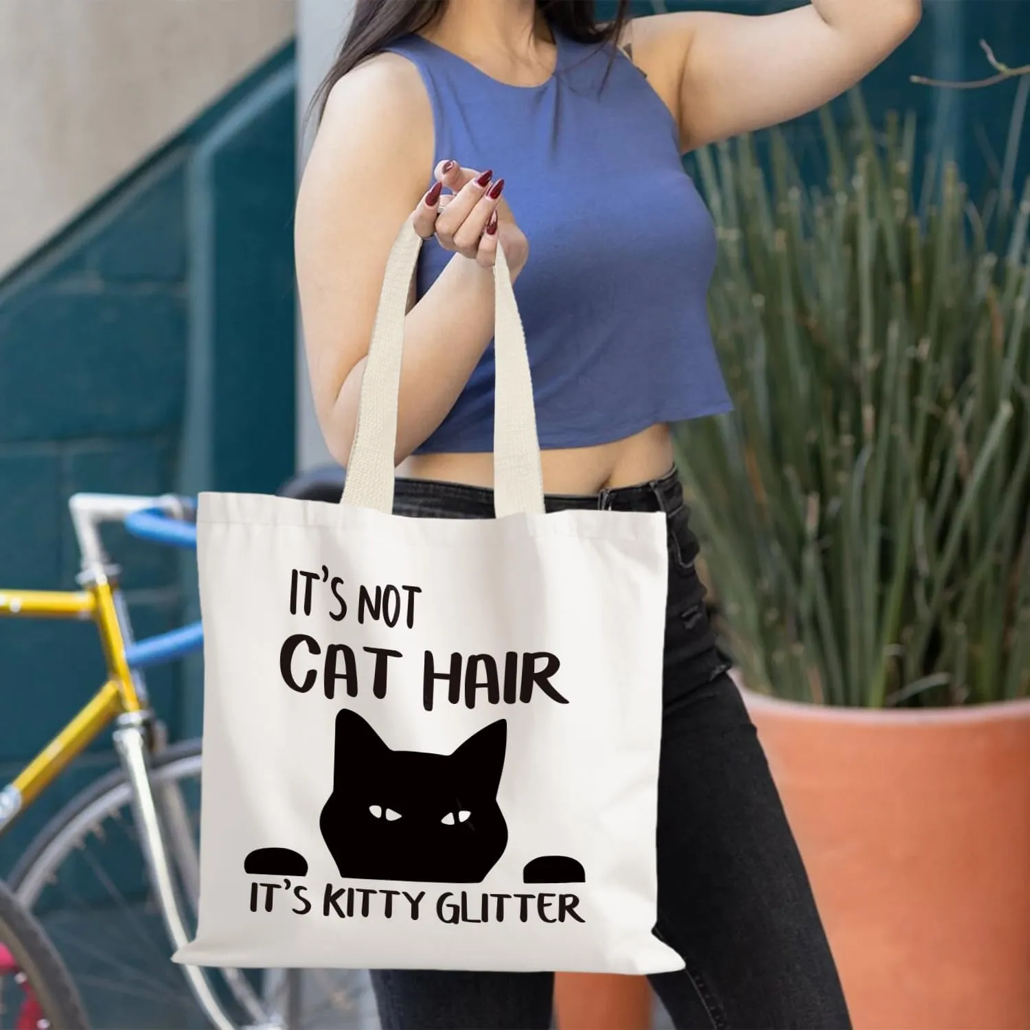 Canvas Tote Bag Aesthetic,Zoon Cow Dog Cat Tote Bag,Gifts for Women Canvas Tote Bags