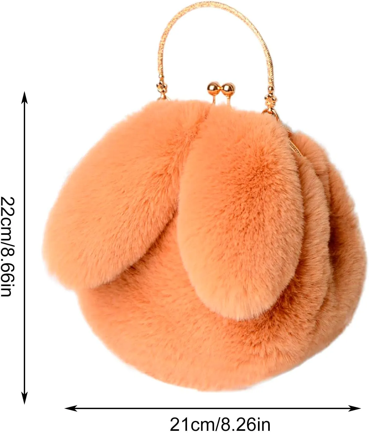 Canvas Tote Bag Cute Rabbit Puffer Bags Outdoor Round Cat Ear Plush Shoulder Bag Casual Shopping Messenger Bag