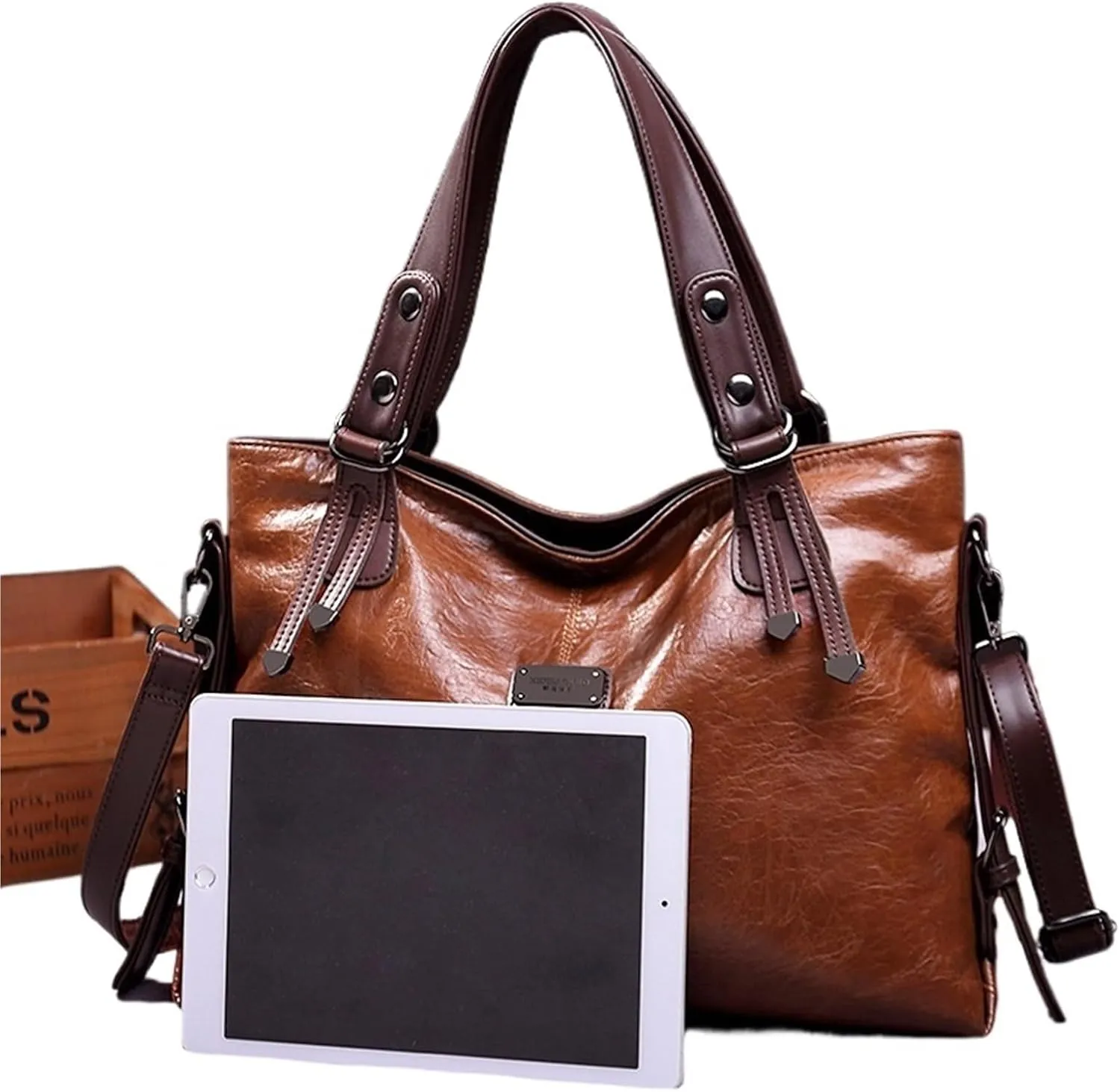 Casual Tote Bag Women Handbags Soft Leather Shoulder Bags Vintage Big Capacity Crossbody Hand Bag For Ladies