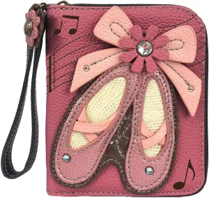 Chala Ballerina Ballet Shoes Zip-Around Wristlet Wallet - Ballet Accessories Dance