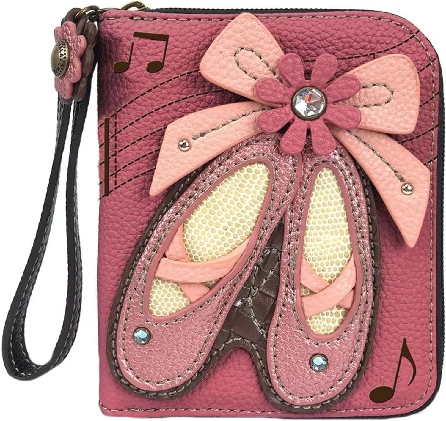Chala Ballerina Ballet Shoes Zip-Around Wristlet Wallet - Ballet Accessories Dance