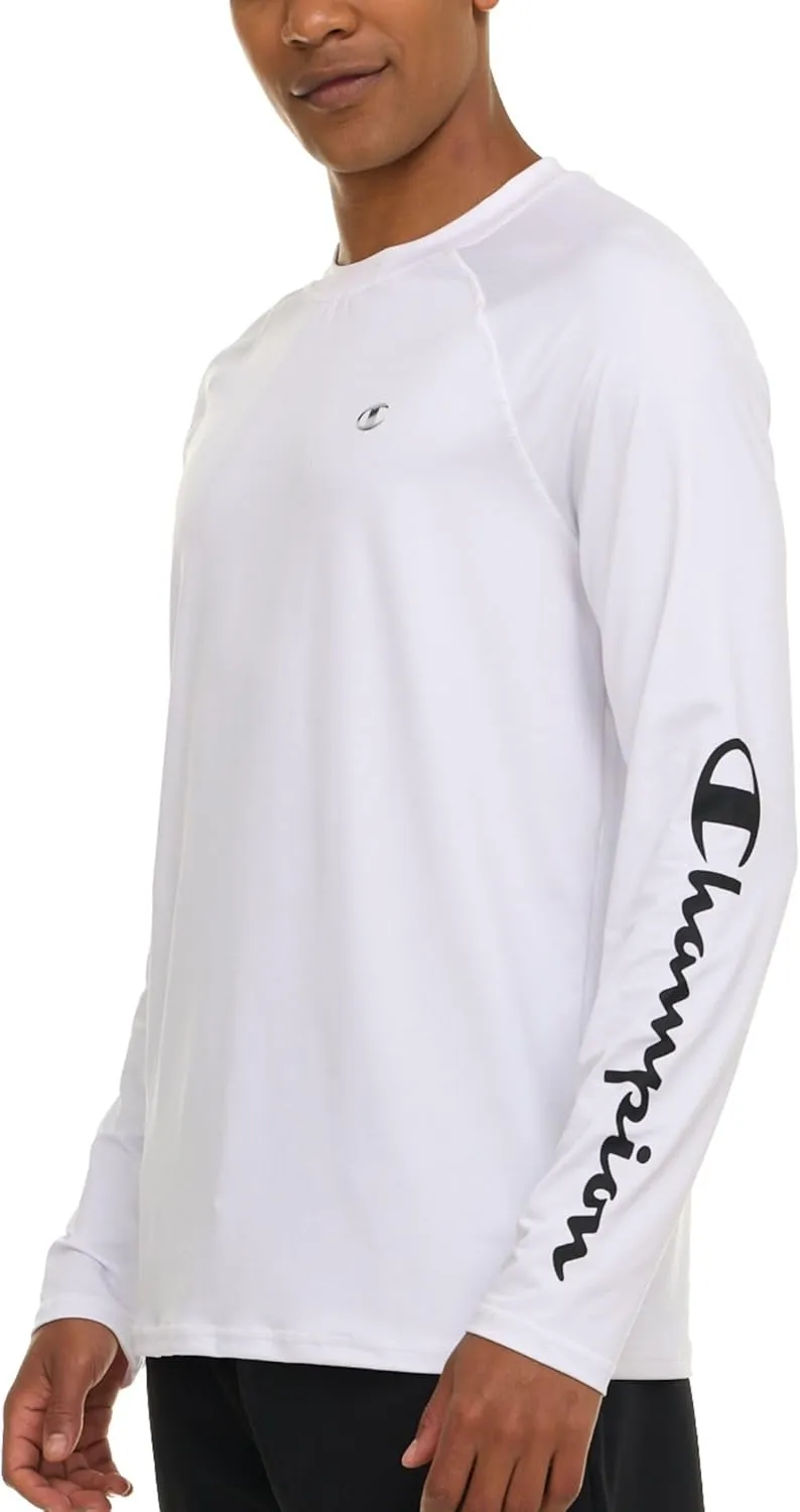 Champion Rash Guard for Men, Long Sleeve Mens Swim Shirt for Fishing Hiking UPF  50 SPF Sun UV Protection, Quick Dry
