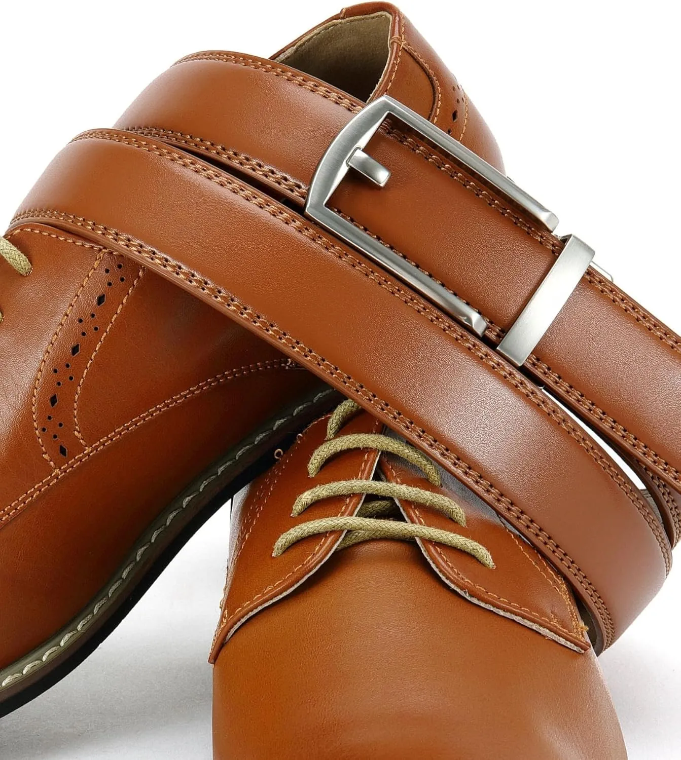 CHAOREN Mens Dress Belt - Ratchet Belt Leather 1 1/4" Comfort Click - Perfect Companion to Mens Dress Shoes