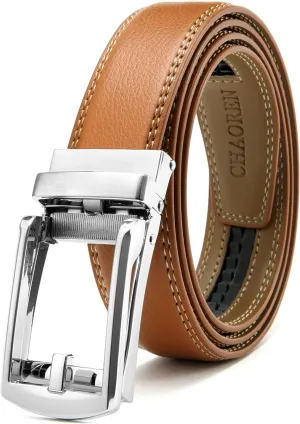 CHAOREN Mens Dress Belt - Ratchet Belt Leather 1 1/4" Comfort Click - Perfect Companion to Mens Dress Shoes