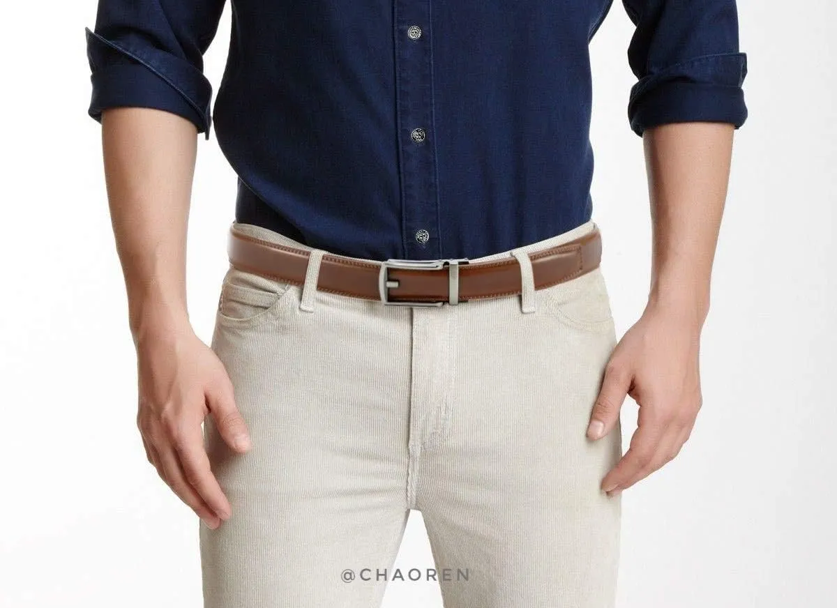 CHAOREN Mens Dress Belt - Ratchet Belt Leather 1 1/4" Comfort Click - Perfect Companion to Mens Dress Shoes