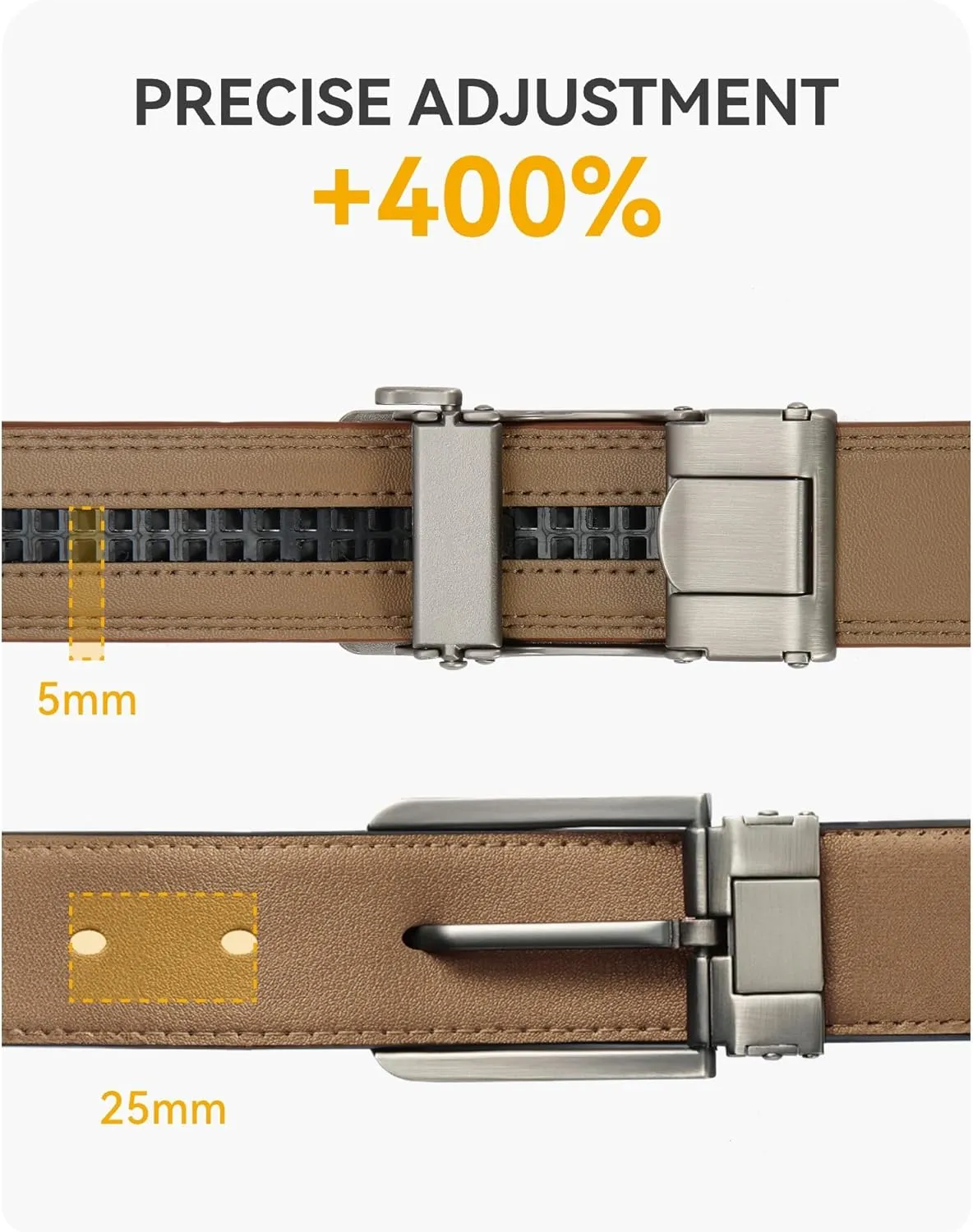 CHAOREN Mens Dress Belt - Ratchet Belt Leather 1 1/4" Comfort Click - Perfect Companion to Mens Dress Shoes