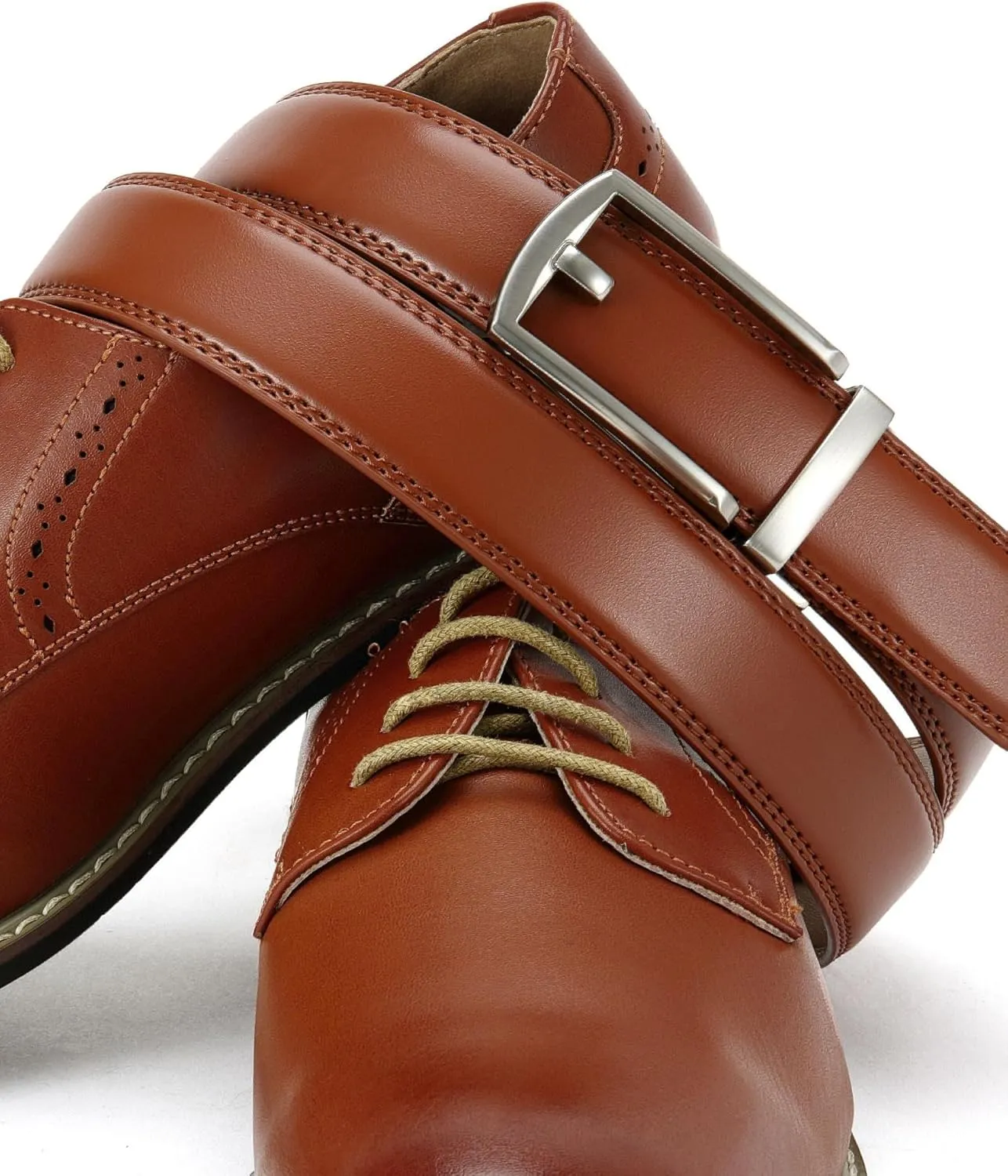 CHAOREN Mens Dress Belt - Ratchet Belt Leather 1 1/4" Comfort Click - Perfect Companion to Mens Dress Shoes