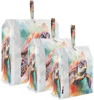 Colorful Turtle Packing Cubes for Travel 3 Set Compression Cubes Luggage Accessories for Organization