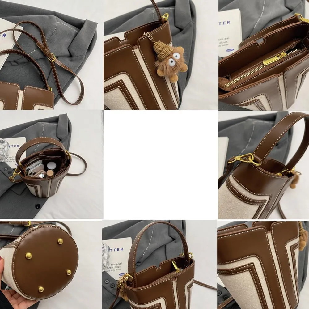 Contrast Color Fashion Cute Accessories Mini Bag Wallet One Shoulder Crossbody Bucket Bag Female