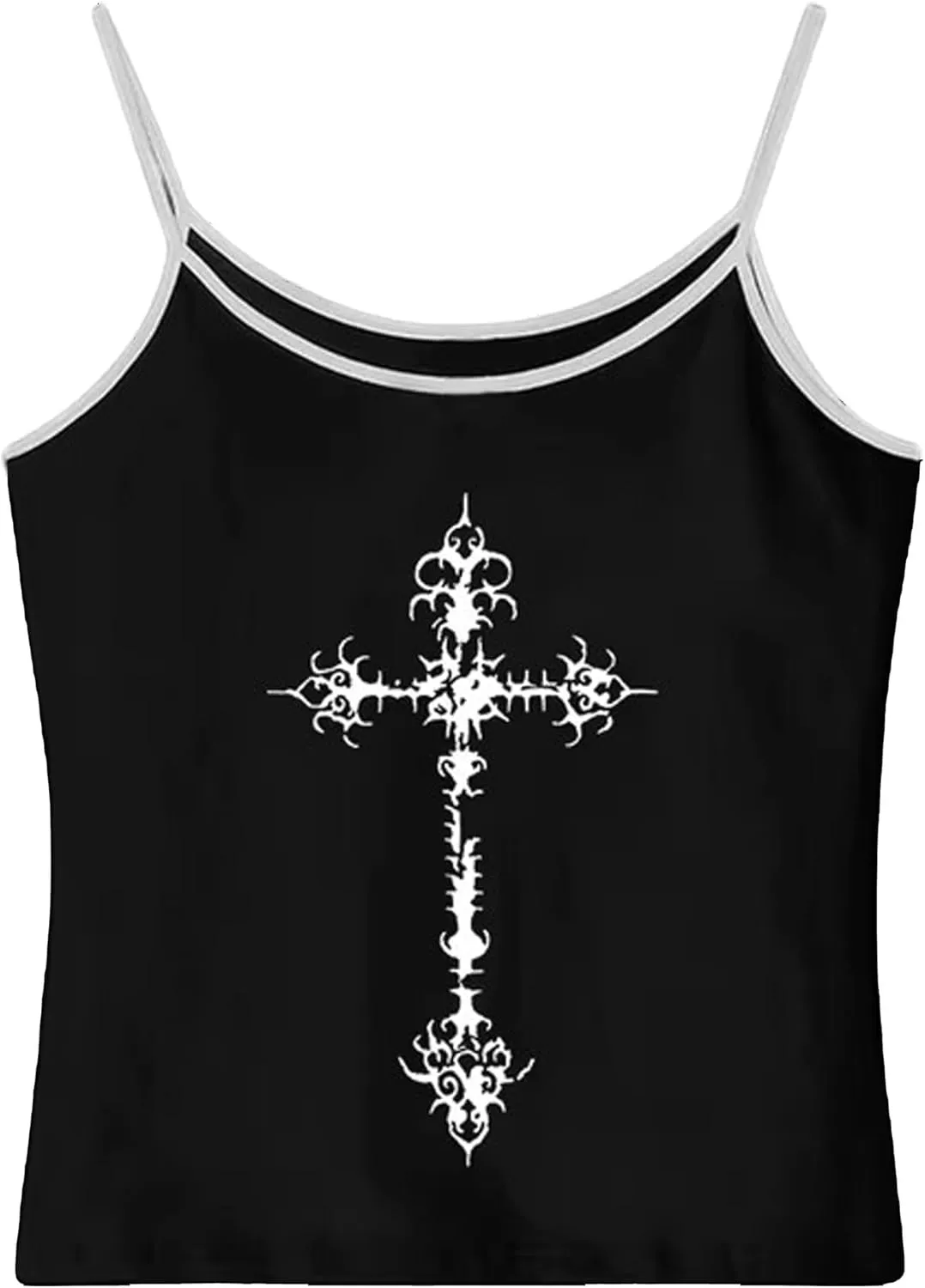Coquette Lace Crop Tops 2000s Spaghetti Strap Tops Y2k Goth Grunge Emo Top Women Vintage Camisole