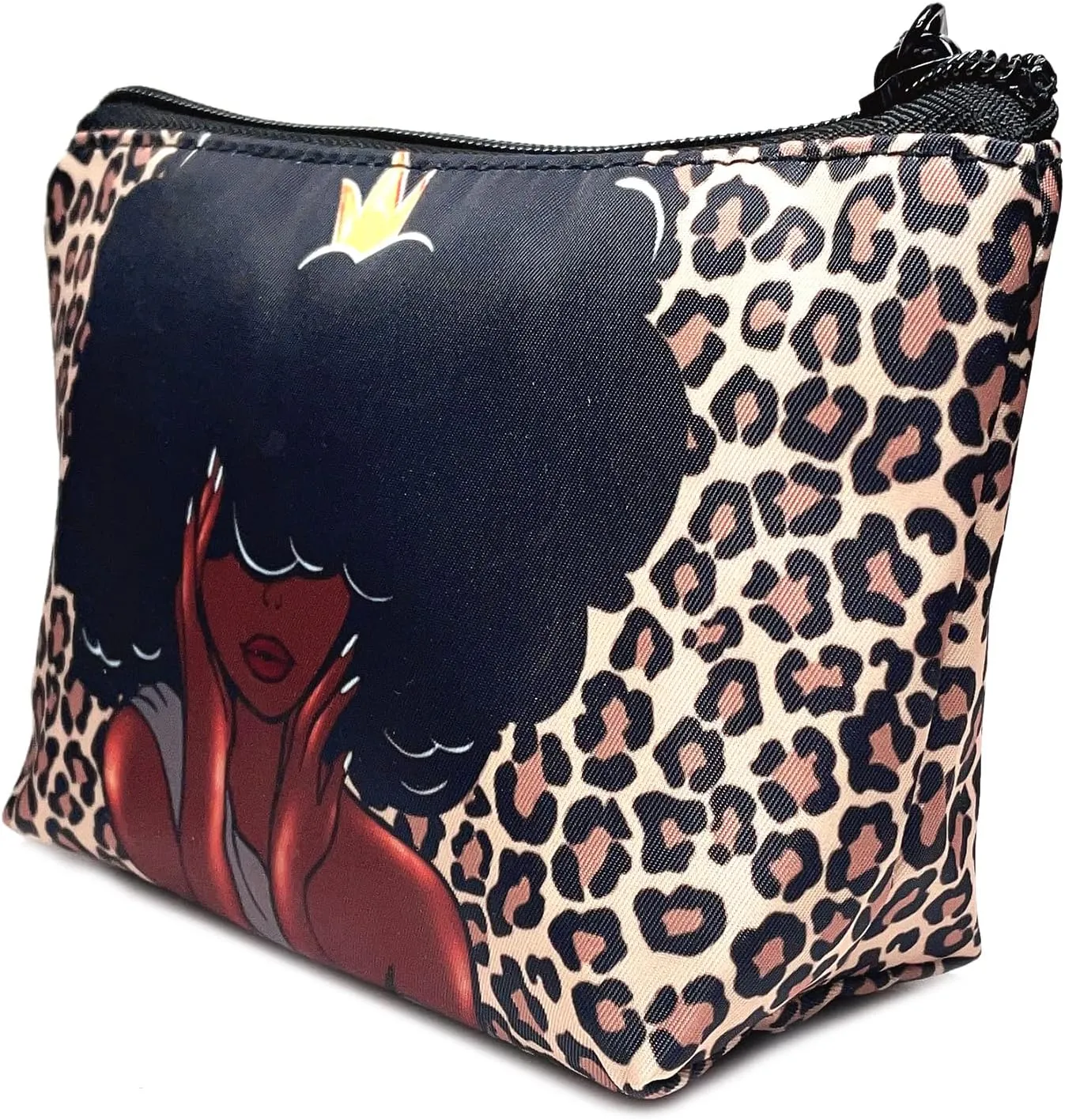Cosmetic Bag 2 Pieces for Women Large Makeup Bag Organizer Melanin Afro Black Magic African Makeup Storage Bag for Purse Vanity Bag
