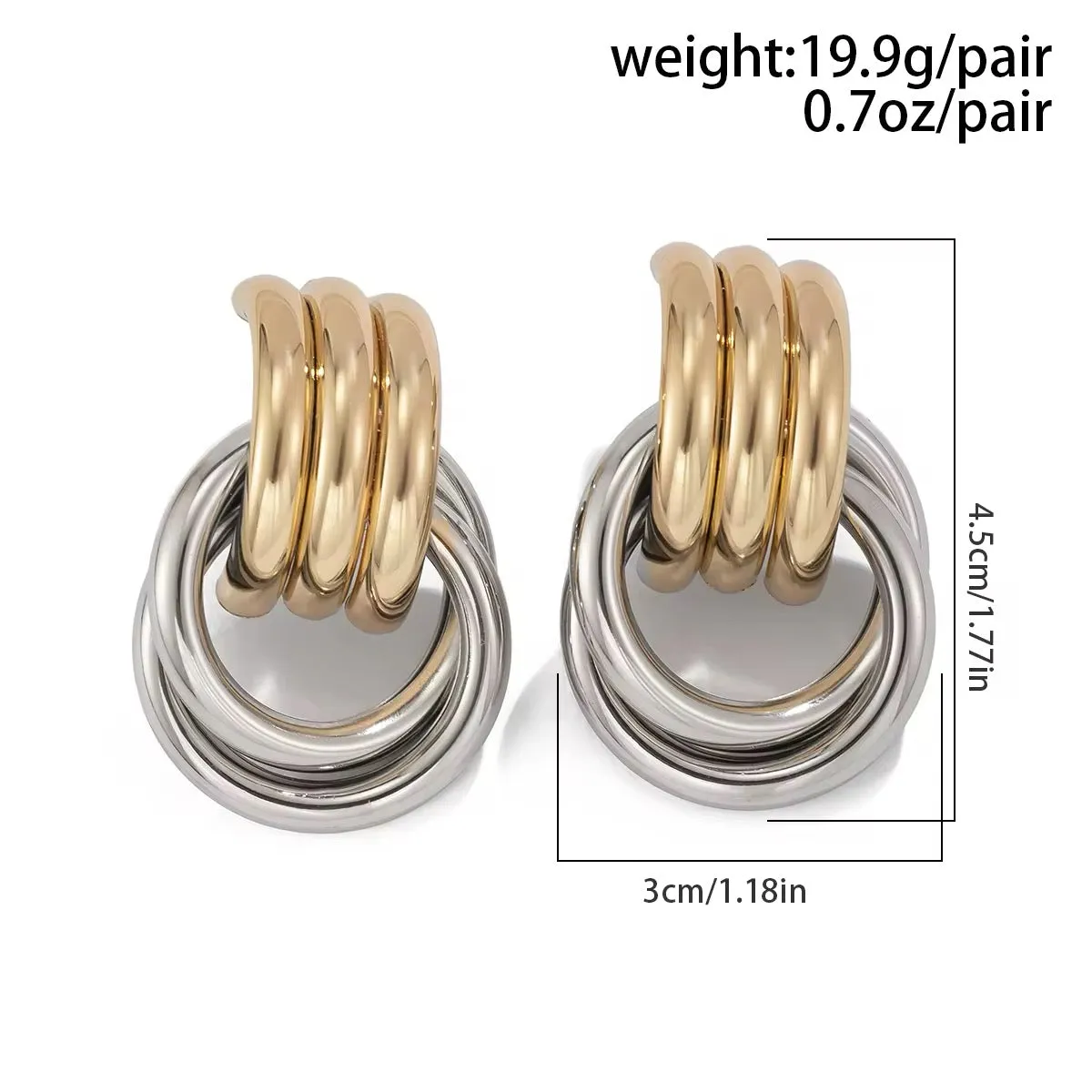 Creative Multilayer Round Circle Stud Earrings