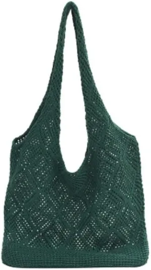 Crochet Hobo Bag Fairycore Tote Bag for Women Cute Aesthetic Tote Bag Preppy Accessories