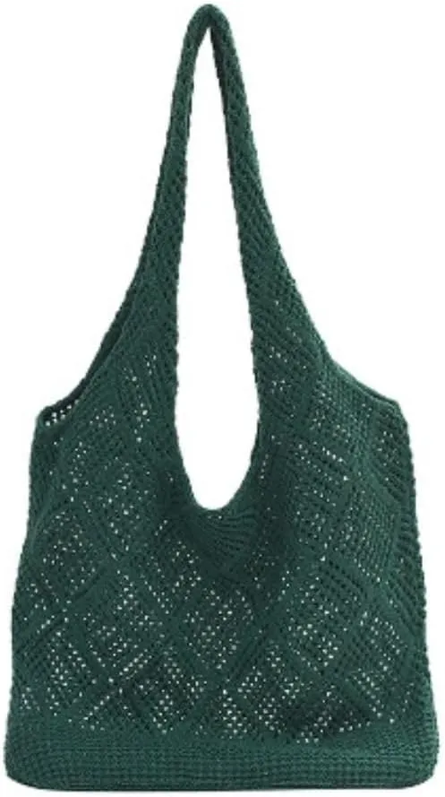 Crochet Hobo Bag Fairycore Tote Bag for Women Cute Aesthetic Tote Bag Preppy Accessories