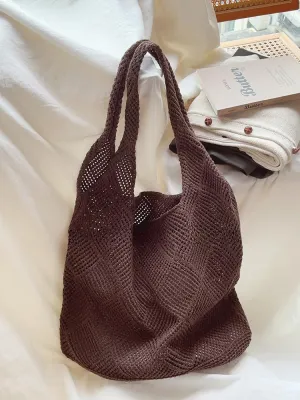 Crochet Hobo Bag Fairycore Tote Bag for Women Cute Aesthetic Tote Bag Preppy Accessories