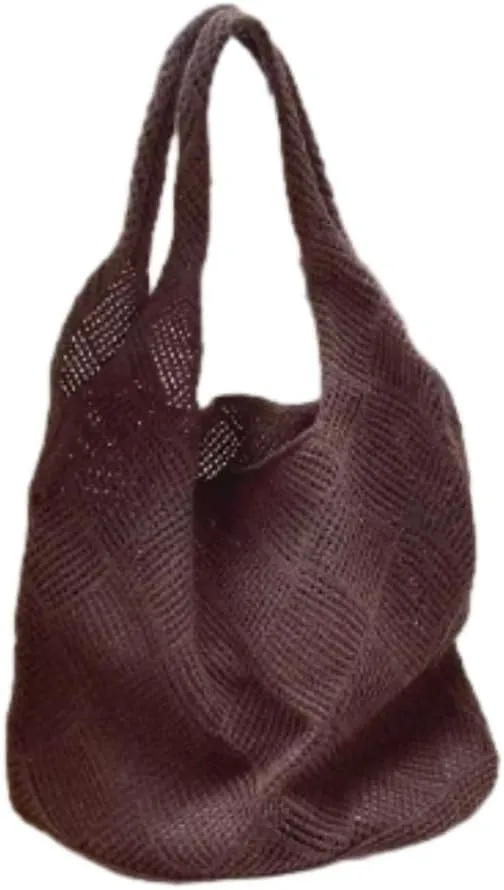 Crochet Hobo Bag Fairycore Tote Bag for Women Cute Aesthetic Tote Bag Preppy Accessories