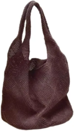 Crochet Hobo Bag Fairycore Tote Bag for Women Cute Aesthetic Tote Bag Preppy Accessories