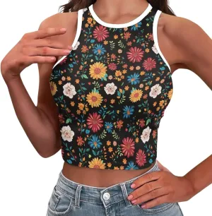 Crop Tank Tops for Women 2025 Trendy Slim Fit Ladies Tops and Blouses Sleeveless Racerback Halter Neck Fitted Tops