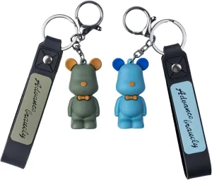 Cute Kawaii Bear Keychain, Backpack Key Chain Accessories Wristlet Key chain Car Charms 