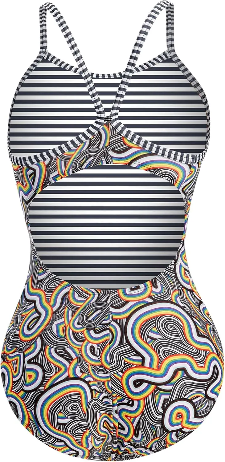 Dolfin Uglies One Piece Swimsuit - Athletic Practice Swimwear for Training, Sports, and Fitness