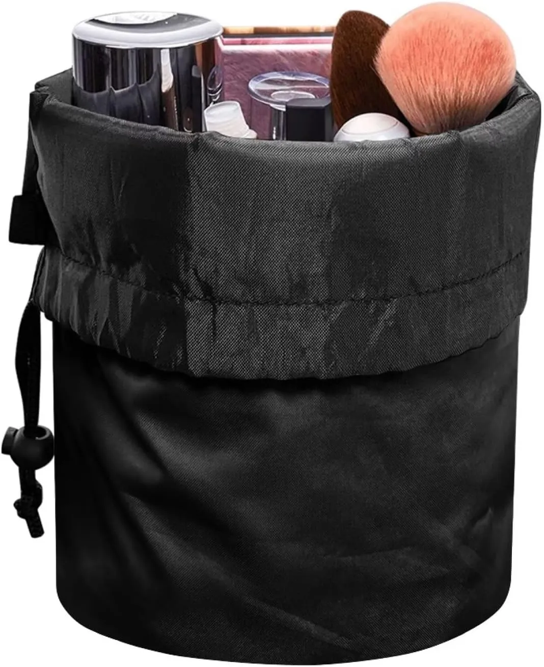 Dolyues Cute Rabbit Cosmetic Bag Portable Makeup Organizer Bag for Women Large Bucket Toiletry Bag Portable Collapsible Drawstring Travel Organizer Bag Beauty Bag