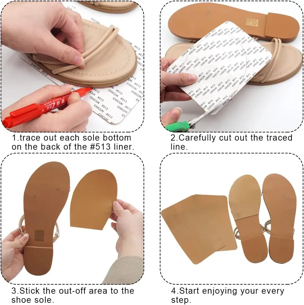 Dr. Foot Shoe Sole Protectors for high-Heels, Self Adhesive Silicone Non-Slip Shoes Cover Bottoms for Women (Yellow)
