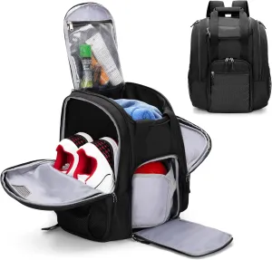 DSLEAF Bowling Ball Backpack With Side Shoe Pocket for US Mens 16, Large Capacity Bag for 1 Ball and Shoes