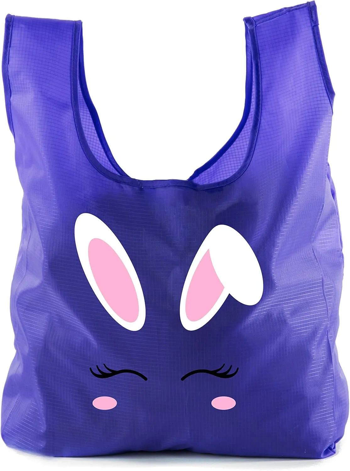 Easter Basket Bags, Bulk Reusable Grocery Bags, Easter Egg Hunt Tote Bags - Bunny Face
