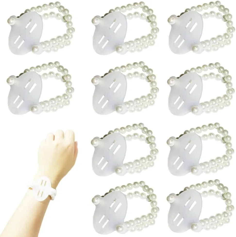 Elastic Pearl Bracelet Wristlet Accessories, Stretch Pearl Wrist Bands Handmade DIY Decor Accessories for Wedding Bride Bridesmaid Party Prom