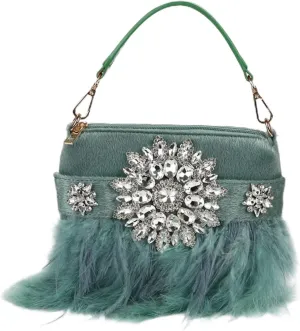 Evening Handbags Wallets, Clutch Purses for Women Wedding, Makeup Bags, Party Shoulder Bags, Prom Bags (Color : Green)