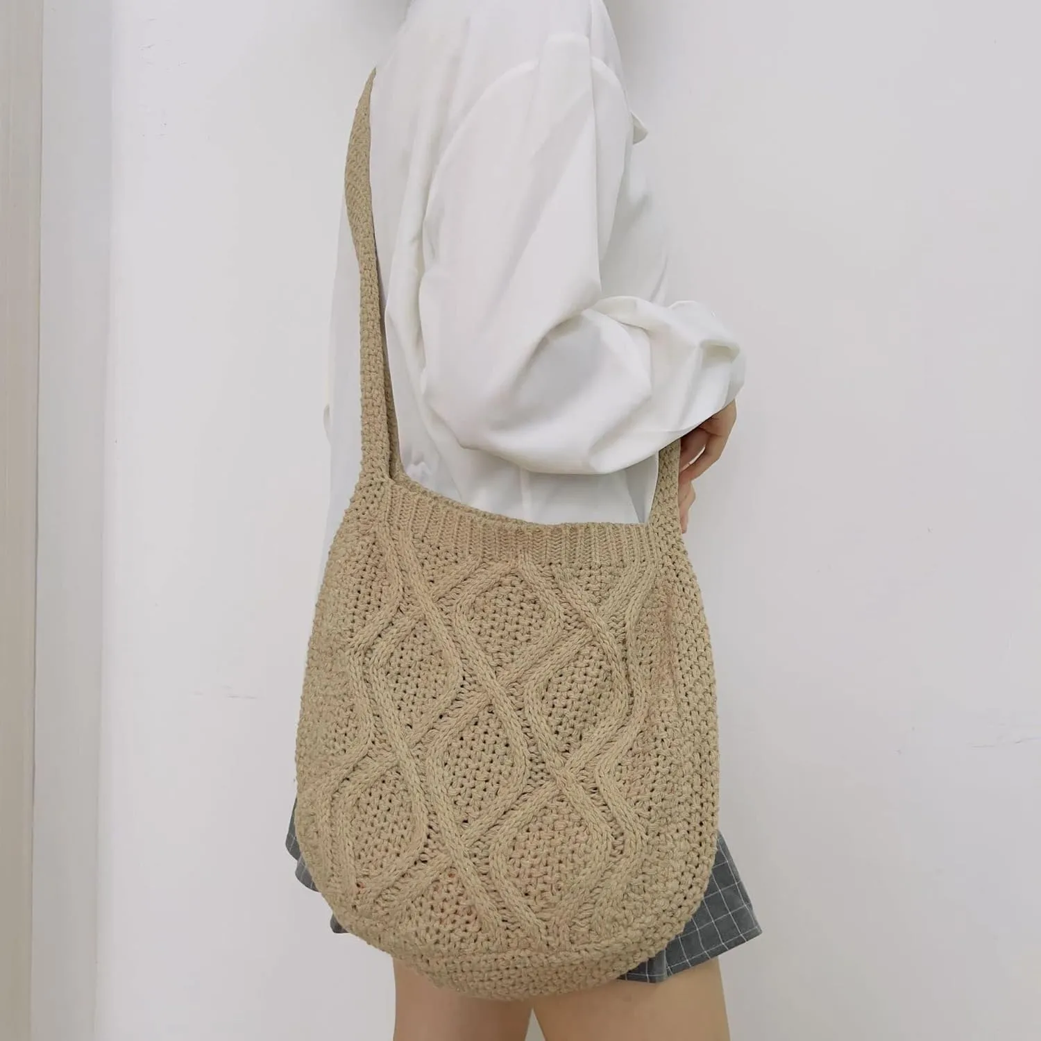 Fairy Grunge Aesthetic Accessories Grunge Bag Crochet Tote Bags Shoulder Bag for Women
