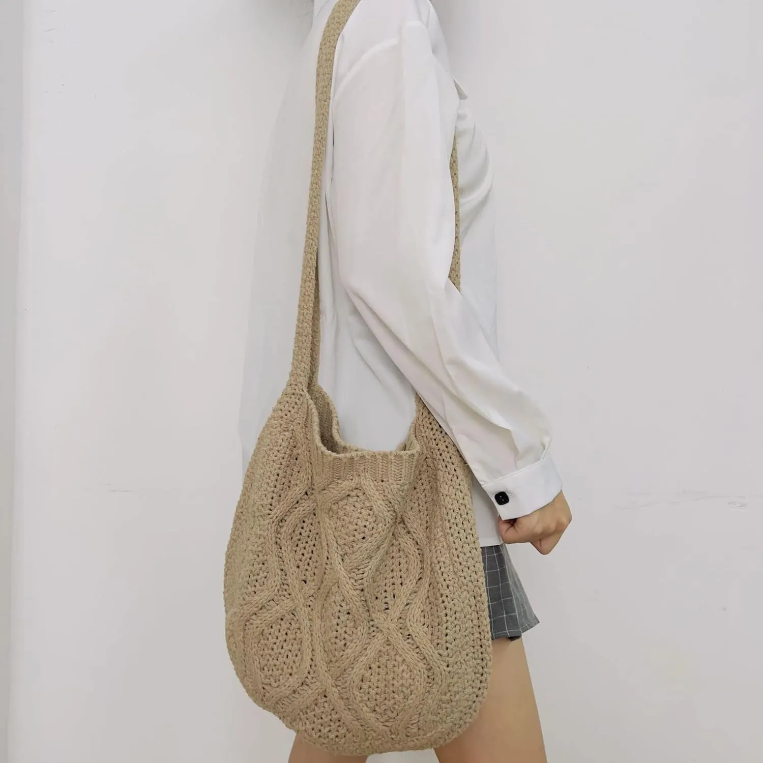 Fairy Grunge Aesthetic Accessories Grunge Bag Crochet Tote Bags Shoulder Bag for Women