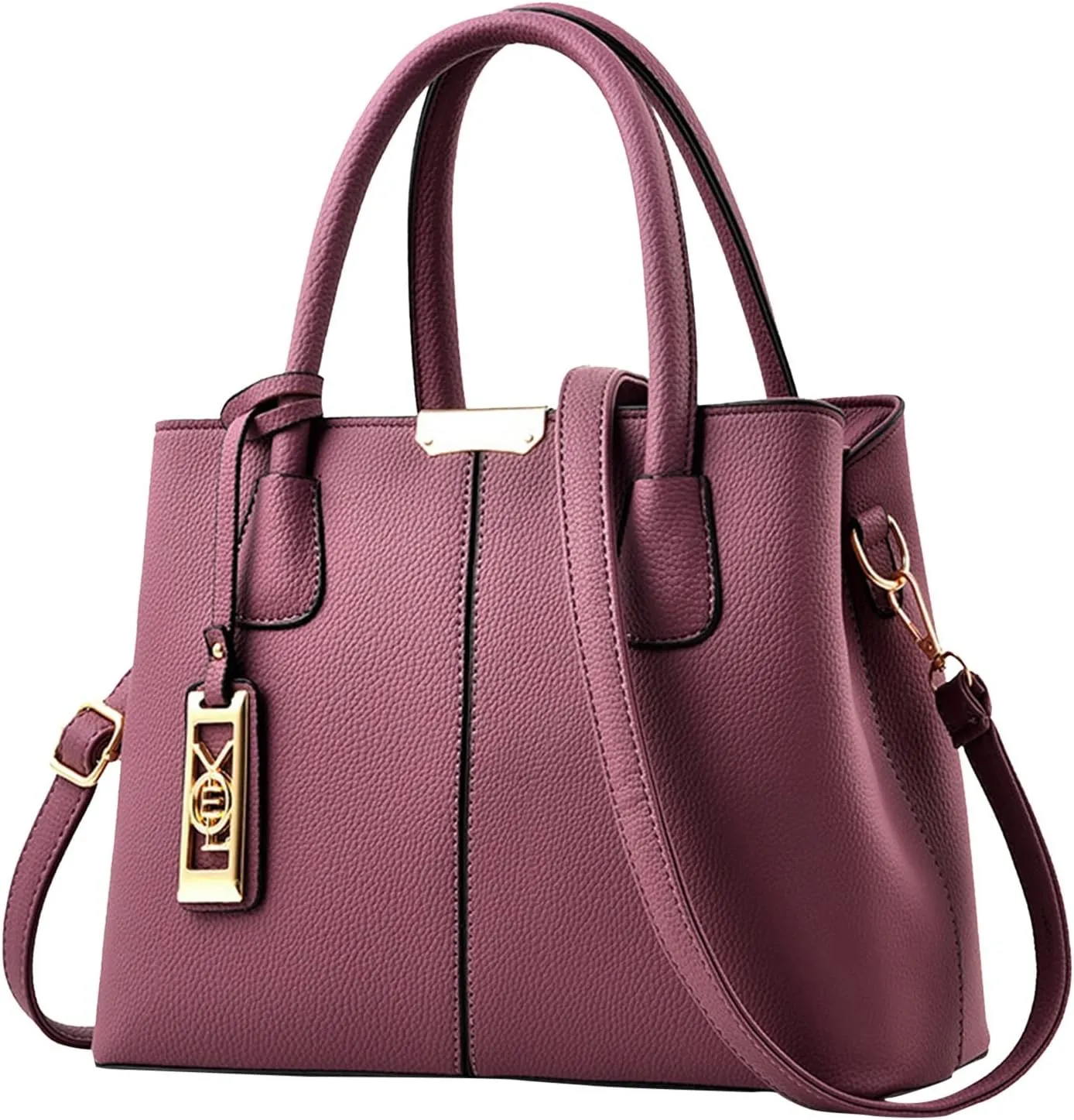 Fashion Handbag Simple Bag Large Capacity One Shoulder Women Bag Man Messenger Bags Small Leather (Purple, One Size)