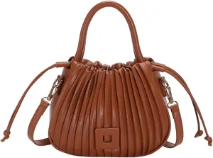Fashion Handbags Women Shoulder Crossbody Bags For Women Tote PU Leather Bucket Bag(Brown)