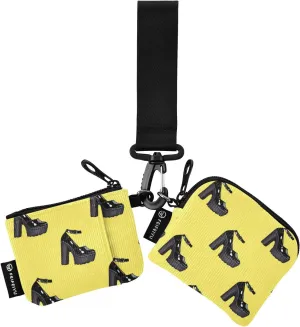 Fashion Shoes Pattern Wristlet Keychain Wallets for Women Portable Small Coin Purse