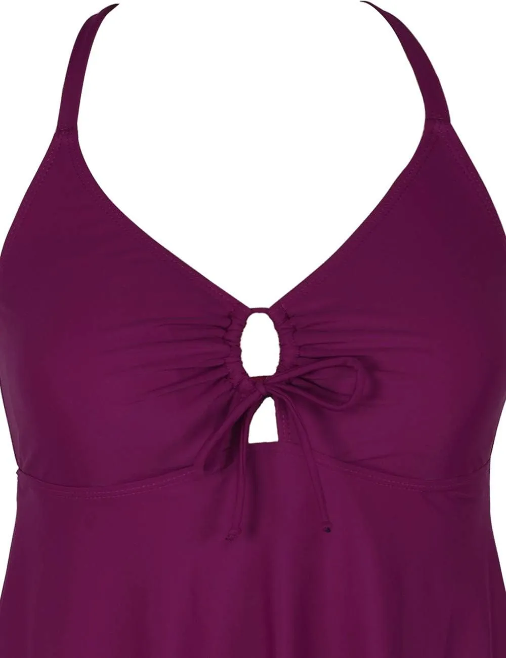 Firpearl Women's Tankini Swimsuits Modest Flowy Crossback Plus Size Bathing Suit Top