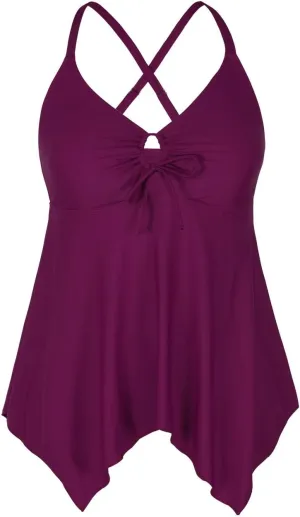 Firpearl Women's Tankini Swimsuits Modest Flowy Crossback Plus Size Bathing Suit Top
