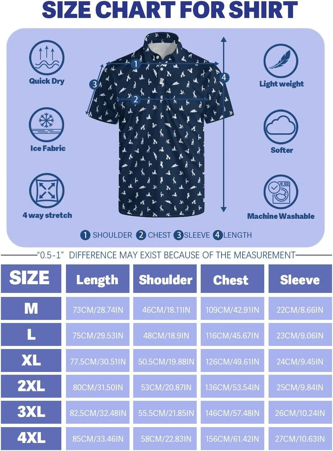 Funny Golf Polos for Men Funny Print Short Sleeve Shirts Quick Dry Polo Shirts Hawaiian Shirt Performance Golf Outfits