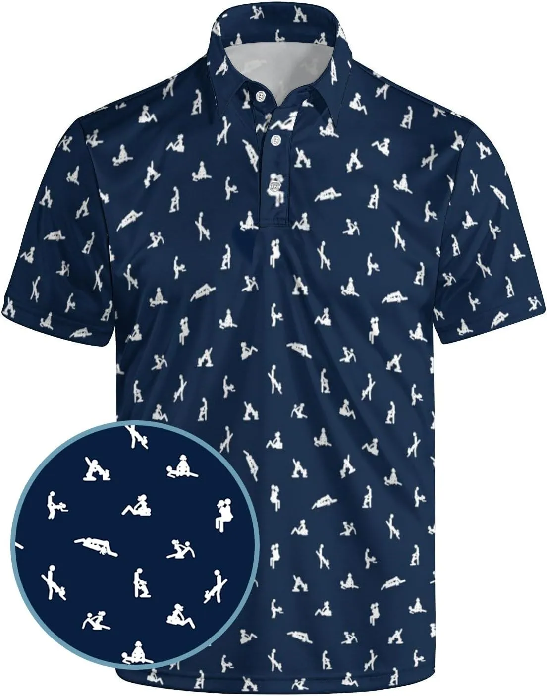 Funny Golf Polos for Men Funny Print Short Sleeve Shirts Quick Dry Polo Shirts Hawaiian Shirt Performance Golf Outfits