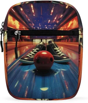 FunnyStar Bowling Shoes and Balls Crossbody Bag Small Shoulder Bag Adjustable Satchel Bag Travel Sling Purse