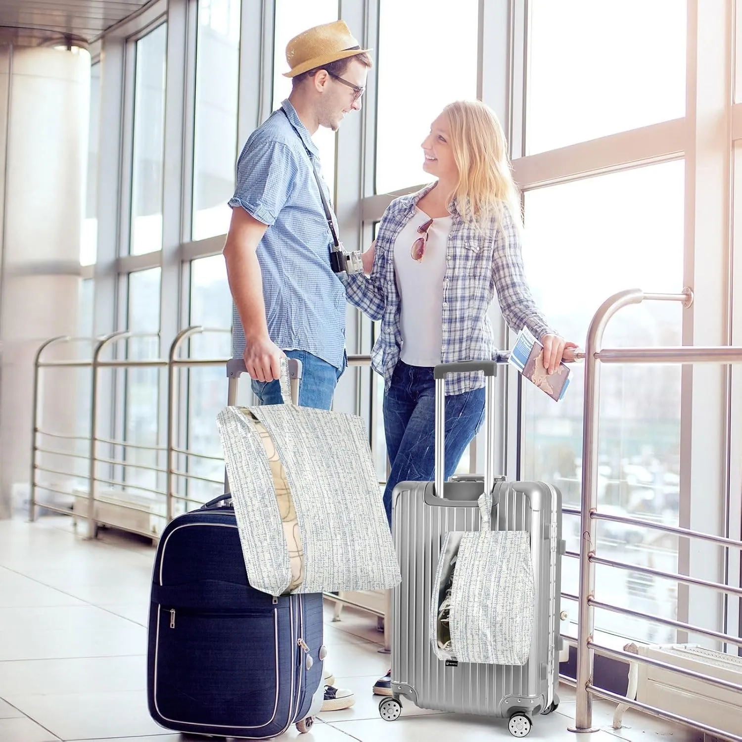 Garment Bag Closet Storage, Luggage Space Saver, Monochrome Stripes, Waterproof, 3 Set Travel Packing Cubes For Suitcases,Organizadores De Maletas Para