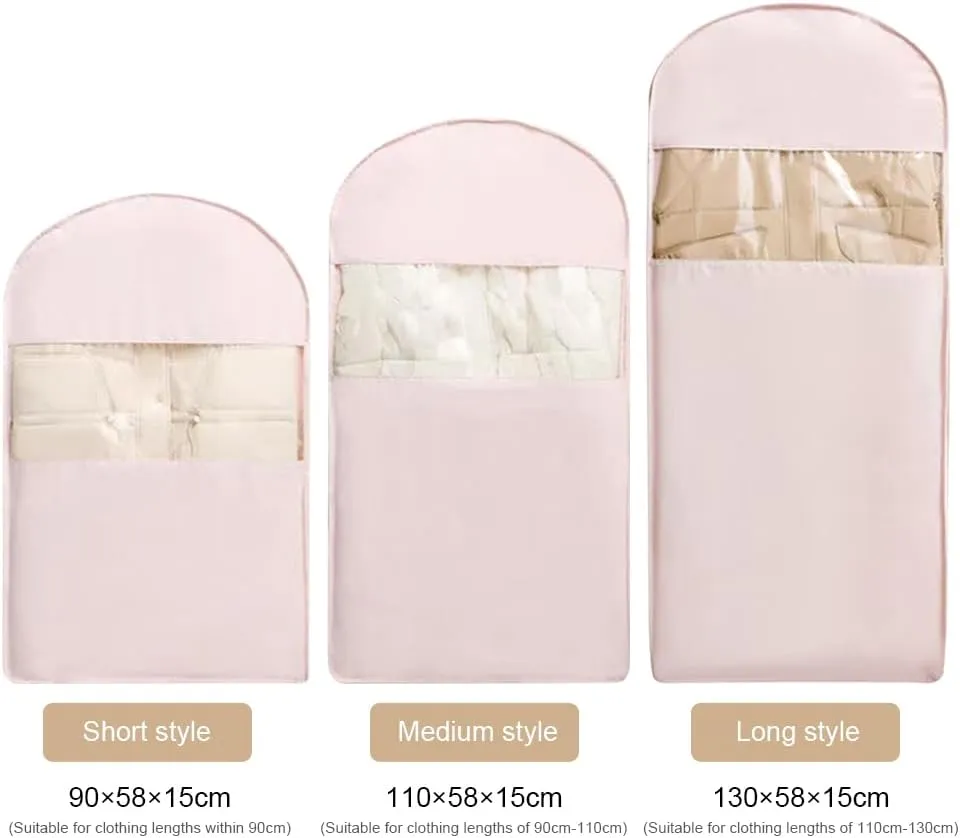 Garment Bags for Hanging Clothes & Travel, Space Saving Hanging Garment Bag with Self Compression Zipper, Coat Hangers Suit Bags for Closet Storage