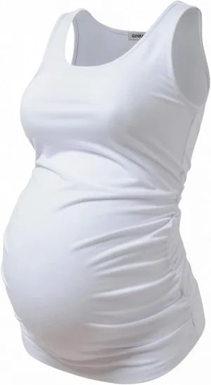 GINKANA Maternity Tank Tops Sleeveless Ruched Basic Tops Maternity Shirt Vest Mama Clothes