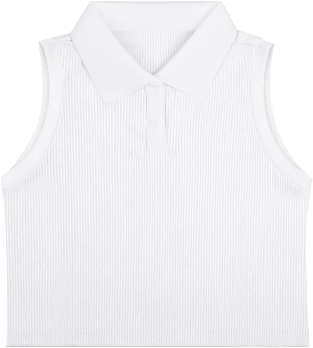 Girls Crop Tops Sleeveless Polo Shirts Athletic Tank Tops Golf Tennis T-Shirts with Collared Quick Dry Casual
