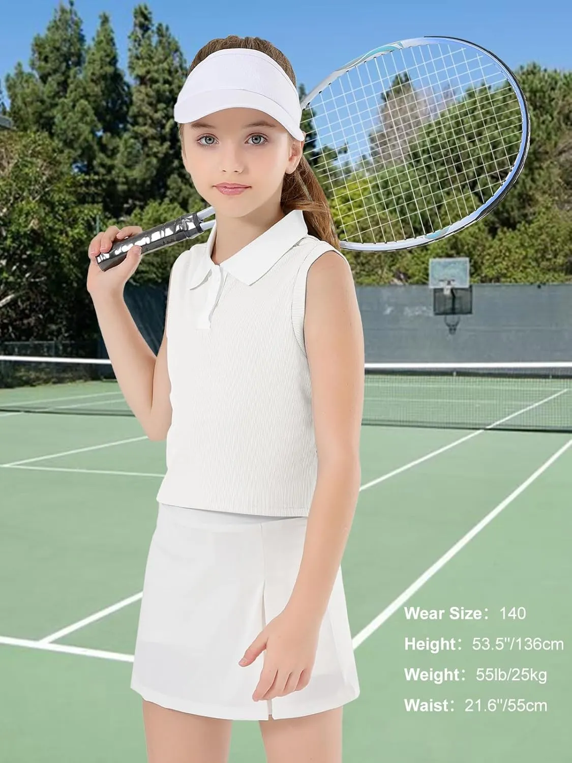 Girls Crop Tops Sleeveless Polo Shirts Athletic Tank Tops Golf Tennis T-Shirts with Collared Quick Dry Casual
