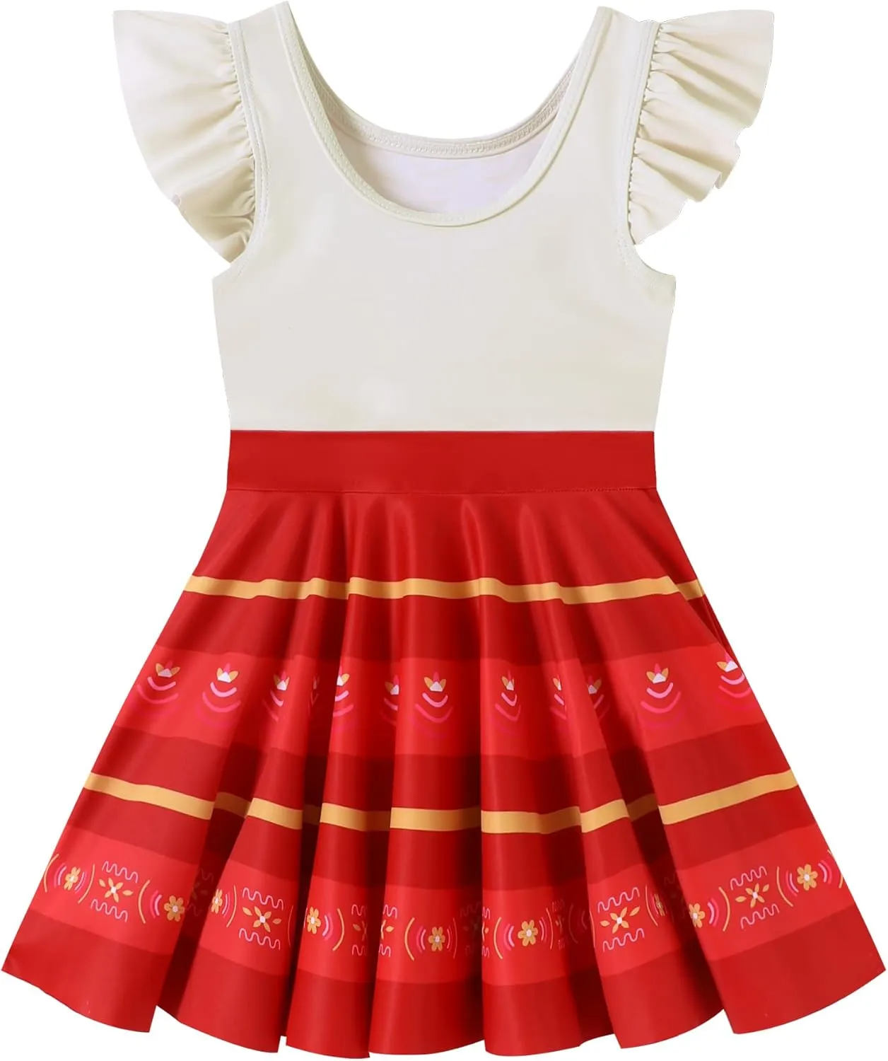 Girls One Piece Swimsuits with Skirt UPF 50  Floral Bright Bathing Suits for 3-10 Years