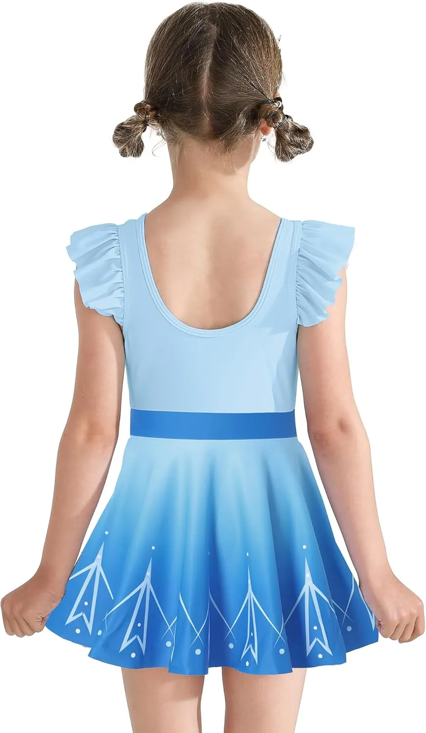 Girls One Piece Swimsuits with Skirt UPF 50  Floral Bright Bathing Suits for 3-10 Years