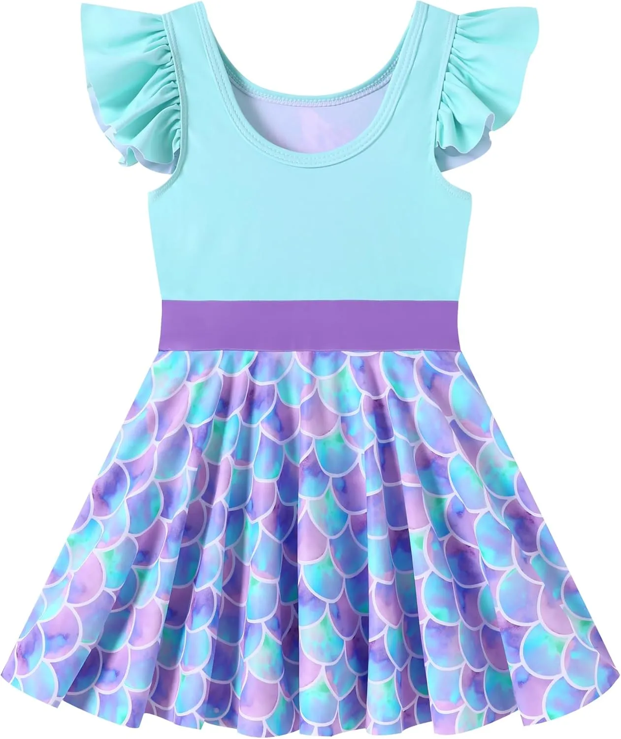 Girls One Piece Swimsuits with Skirt UPF 50  Floral Bright Bathing Suits for 3-10 Years