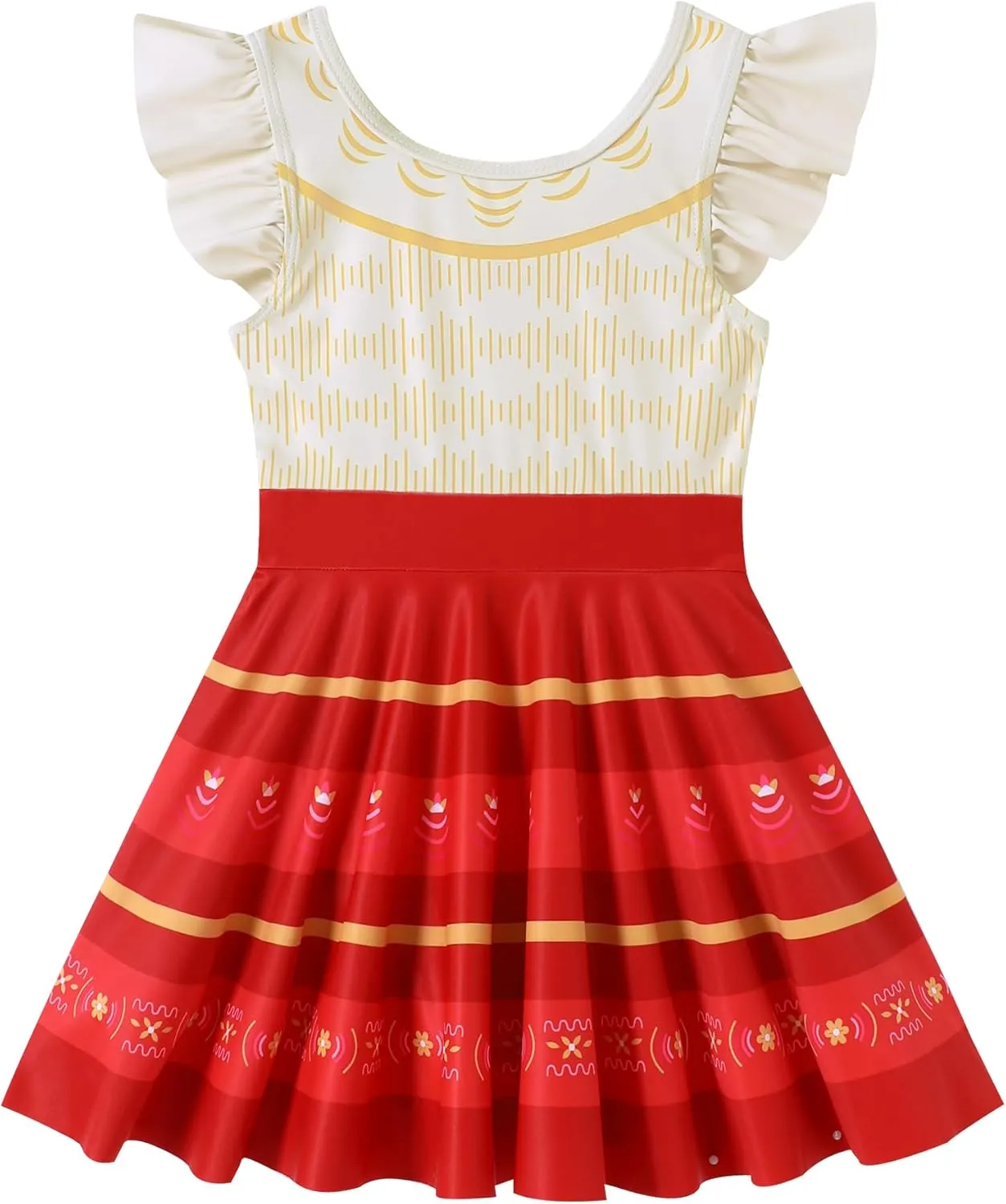 Girls One Piece Swimsuits with Skirt UPF 50  Floral Bright Bathing Suits for 3-10 Years
